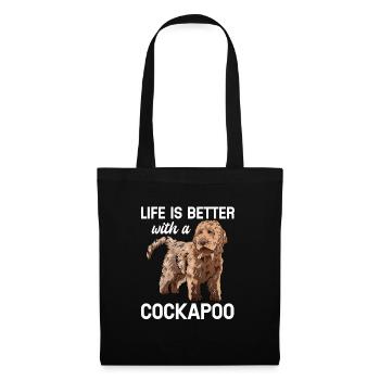 Cockapoo Hund - Stoffbeutel - Schwarz - Vorne