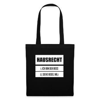 Hausrecht - Stoffbeutel - Schwarz - Vorne