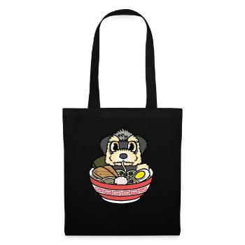 Morkie Dog Japonais Food Ramen Noodles - Sac en tissu - noir - Devant