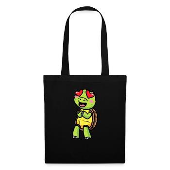 Sea turtle in love Emoticon turtle - Tote Bag - black - Front