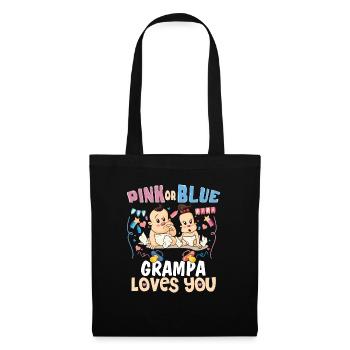 Pink or Blue Grampa Loves You Best Grandpa Ever - Tote Bag - black - Front