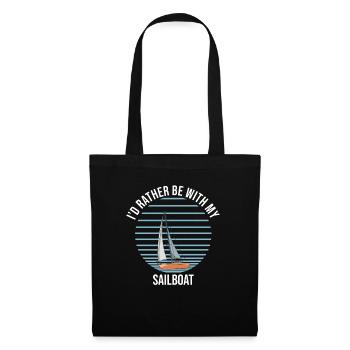 Voilier Je préfère être avec mon voilier - Sac en tissu - noir - Devant