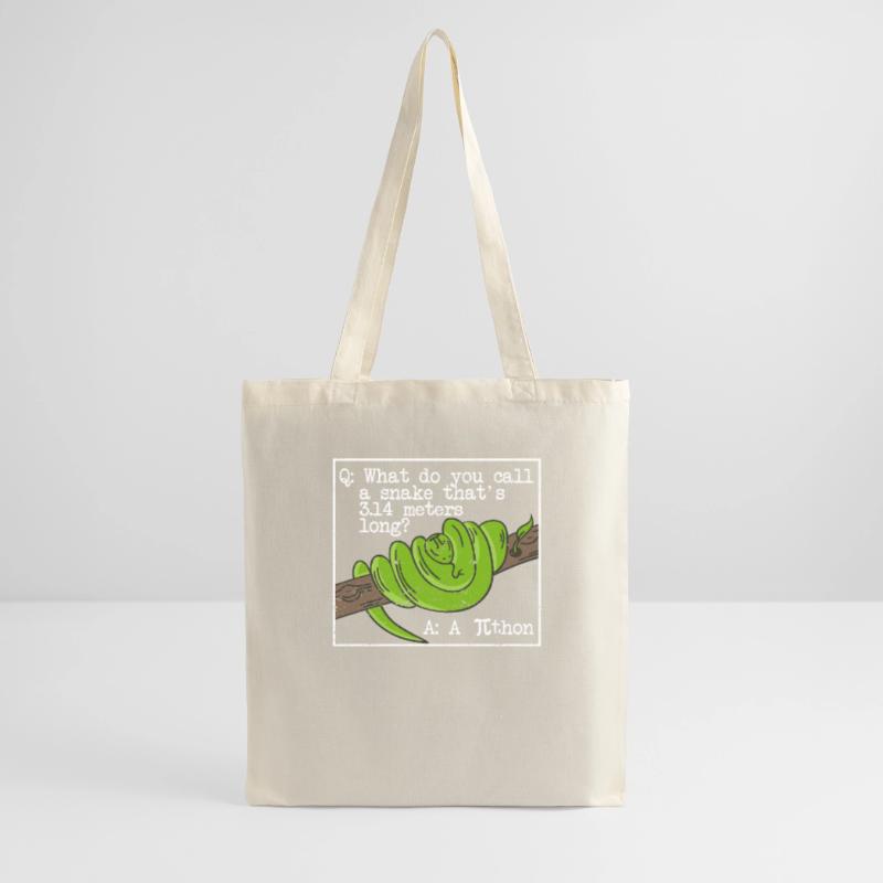 Python Snake Pithon Pi Tag Icon Funny Math Tote Bag