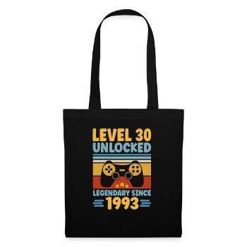 Niveau 30 débloqué 1993 Gaming 30th Birthday Gamer - Sac en tissu - noir - Devant