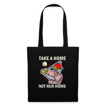 Take A Home Not Run Home - Baseball - Stoffbeutel - Schwarz - Vorne