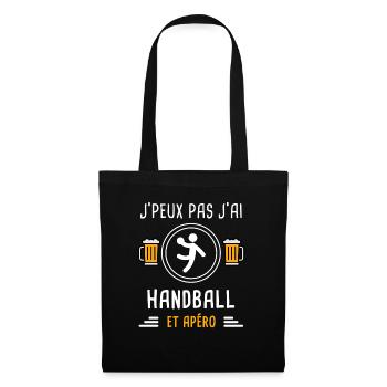 je peux pas j'ai handball joueur apéro cadeau - Sac en tissu - noir - Devant