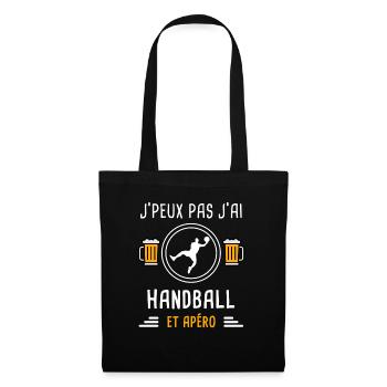 je peux pas j'ai handball sport apéro cadeau - Sac en tissu - noir - Devant