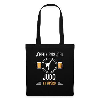 je peux pas j'ai judo apéro cadeau - Sac en tissu - noir - Devant
