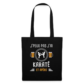 je peux pas j'ai karaté art martial apéro cadeau - Sac en tissu - noir - Devant