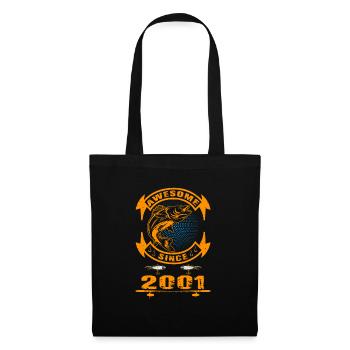 Awesome since 2001. Angel, Angler's birthday - Tote Bag - black - Front