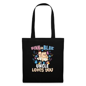 Pink or Blue Uncle Loves You Best Uncle Ever - Stoffbeutel - Schwarz - Vorne