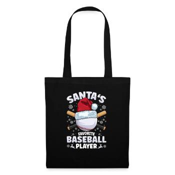 Santa's Favorite Baseball Player Weihnachten - Stoffbeutel - Schwarz - Vorne
