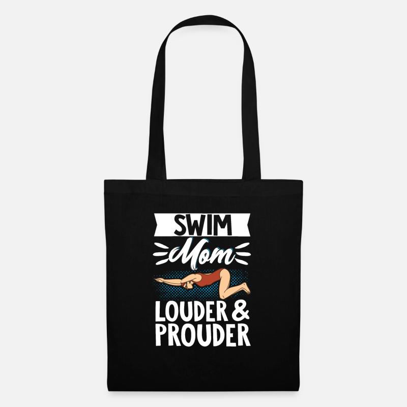 Swim Mom Louder & Prouder Mutter Schwimmen Mothers - Stoffbeutel - Schwarz
