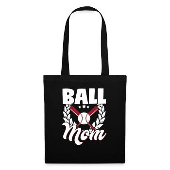 Ball Mom Baseball Softball Mutter Muttertag - Stoffbeutel - Schwarz - Vorne