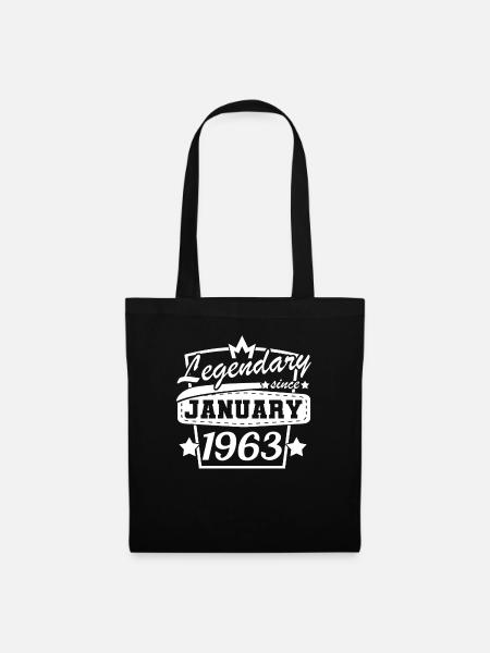 Legendary since January 1963 Retro Birthday Saying - Tote Bag - black