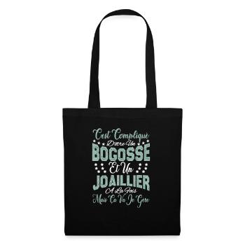 c'est compliqué d'être un Bogosse et un Joaillier. - Sac en tissu - noir - Devant