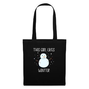 Une fille aime les journées d'hiver agréables, la - Sac en tissu - noir - Devant
