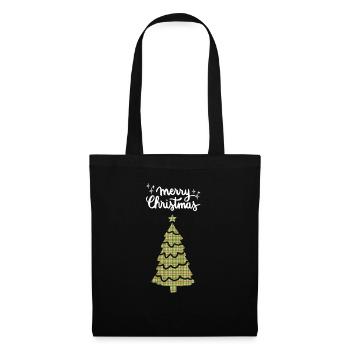 Joyeux Noël Drôle de Chemise de Noël - Sac en tissu - noir - Devant