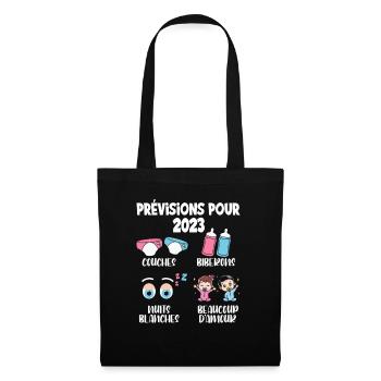 Grossesse Prévisions Pour 2023 Futur Papa et Maman - Sac en tissu - noir - Devant