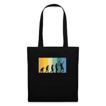 Evolution Tennis - Tennisspieler vintage Farben - Stoffbeutel - Schwarz - Vorne