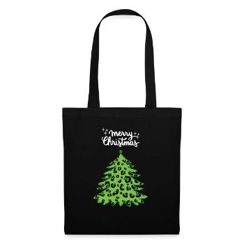 Merry Christmas Lustiges Weihnachtsshirt - Stoffbeutel - Schwarz - Vorne