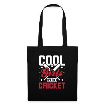 Cool girls play cricket - Stoffbeutel - Schwarz - Vorne