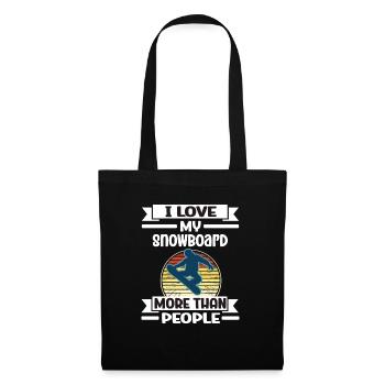 J'aime mon snowboard plus que les gens - Sac en tissu - noir - Devant