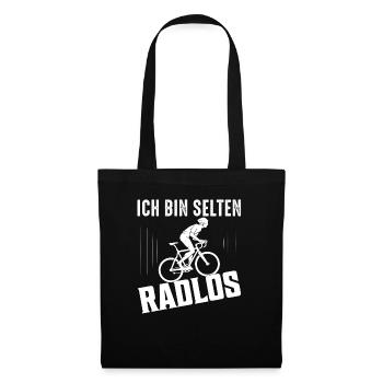 Ich bin selten Radlos Fahrrad Radsport - Stoffbeutel - Schwarz - Vorne