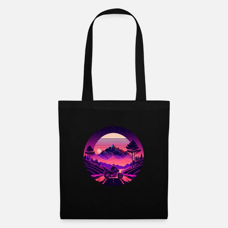 Retrowave Synthwave 80s Design - Stoffbeutel - Schwarz