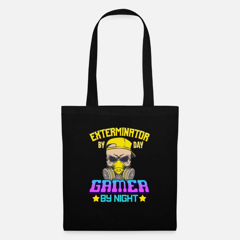 Exterminator By Day Gamer By Night - - Stoffbeutel - Schwarz