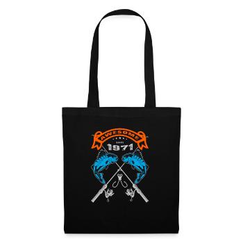 Awesome since 1971. Angel, angler's birthday - Tote Bag - black - Front