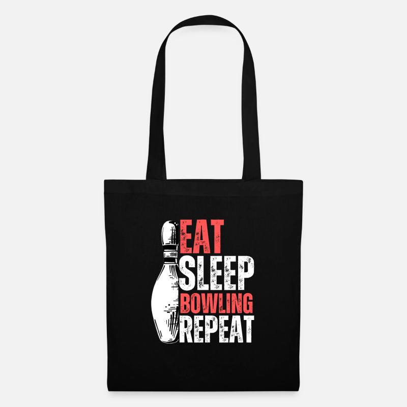 Eat Sleep Bowling Repeat - Tote Bag - black