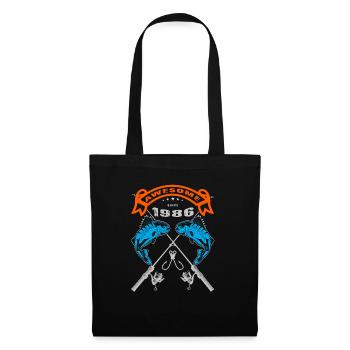 Awesome since 1986. Angel, Angler's birthday - Tote Bag - black - Front