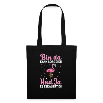 Flamingo JGA - Stoffbeutel - Schwarz - Vorne
