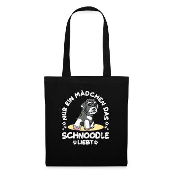 Schnoodle Hund - Stoffbeutel - Schwarz - Vorne