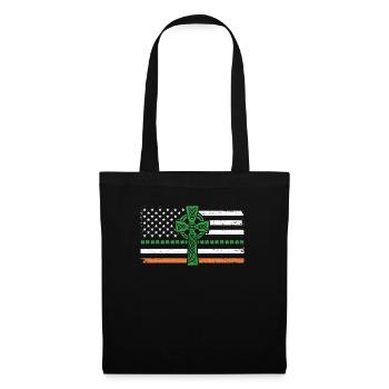 Irish American flag Ireland Clover ST - Tote Bag - black - Front