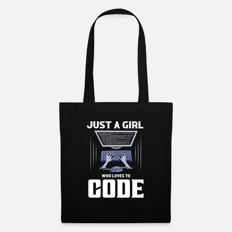 Just A Girl Who Loves To Code Software Coding - Stoffbeutel - Schwarz