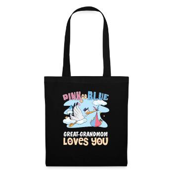 Pink or Blue Great-Grandmom Loves You Best - Stoffbeutel - Schwarz - Vorne