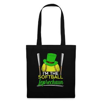 Ich bin der Softball-Kobold St. Patrick's Day - Stoffbeutel - Schwarz - Vorne
