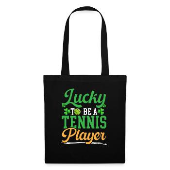 Chanceux d’être un joueur de tennis Fête de la Saint-Patrick - Sac en tissu - noir - Devant