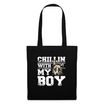 Chillin avec mon berger anglais - Sac en tissu - noir - Devant