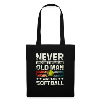 Ne sous-estimez jamais un vieil homme qui joue au softball - Sac en tissu - noir - Devant