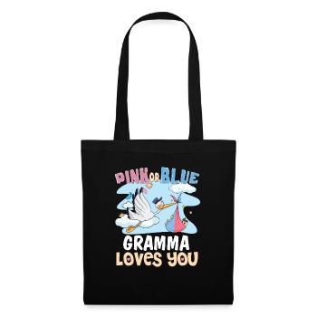 Pink or Blue Gramma Loves You Best Grandma Ever - Stoffbeutel - Schwarz - Vorne