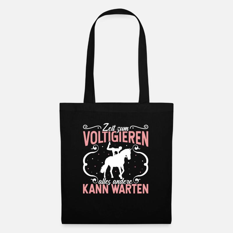 Voltigieren Volti Voltigier Pferde Pferdemädchen - Stoffbeutel - Schwarz