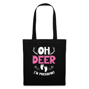 Oh Deer Im Pregnant Schwangerschaft Geburt - Stoffbeutel - Schwarz - Vorne