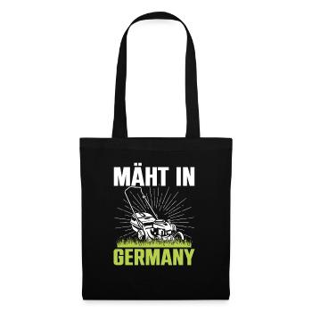 Mäht In Germany Garten Gartenarbeit Rasenmäher - Stoffbeutel - Schwarz - Vorne
