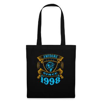 Awesome since 1998. Angel, Angler Geburtstag - Stoffbeutel - Schwarz - Vorne