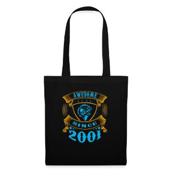 Awesome since 2001. Angel, Angler's birthday - Tote Bag - black - Front