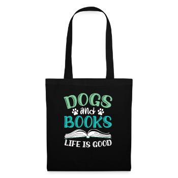 Chiens et livres La vie est bonne patte de propriétaire de chien - Sac en tissu - noir - Devant