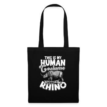 Rhino Africa Cadeau Safari Idée cadeau Rhino - Sac en tissu - noir - Devant